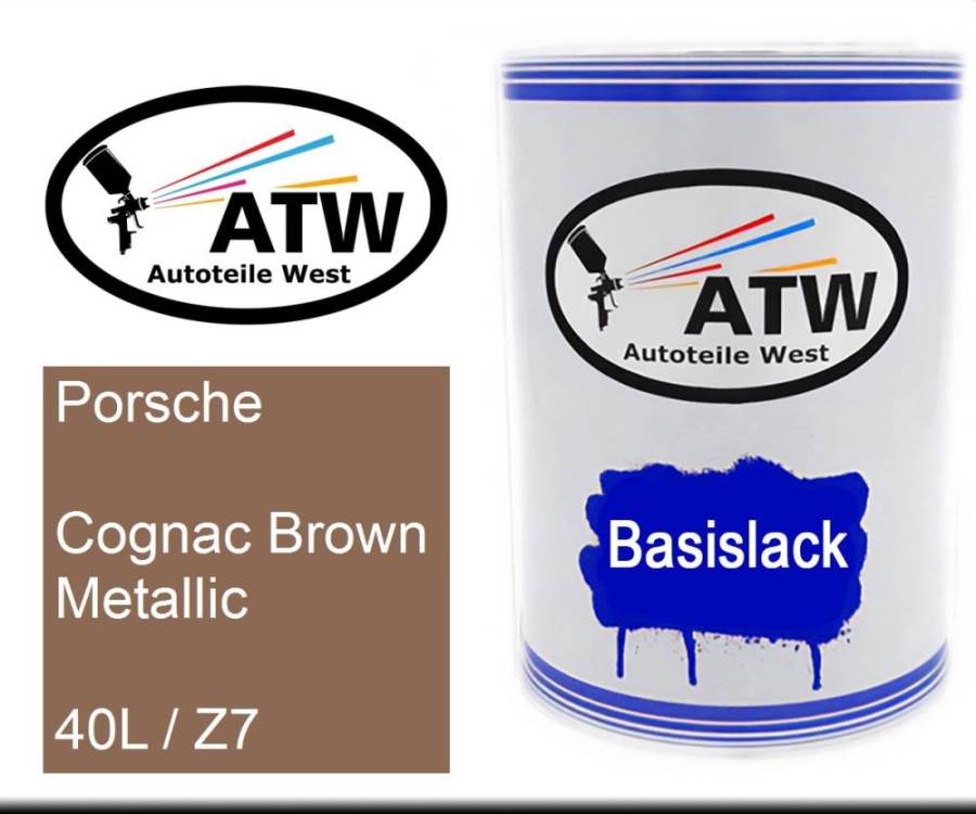Porsche, Cognac Brown Metallic, 40L / Z7: 500ml Lackdose, von ATW Autoteile West.